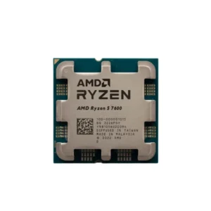 AMD RYZEN 5-7600 TRAY With Fan 6 cores 12 threads 3.8 GHz base clock up to 5.1 GHz boost 32MB L3 cache 65W TDP AM5 socket DDR5-5200 memory PCIe 5.0